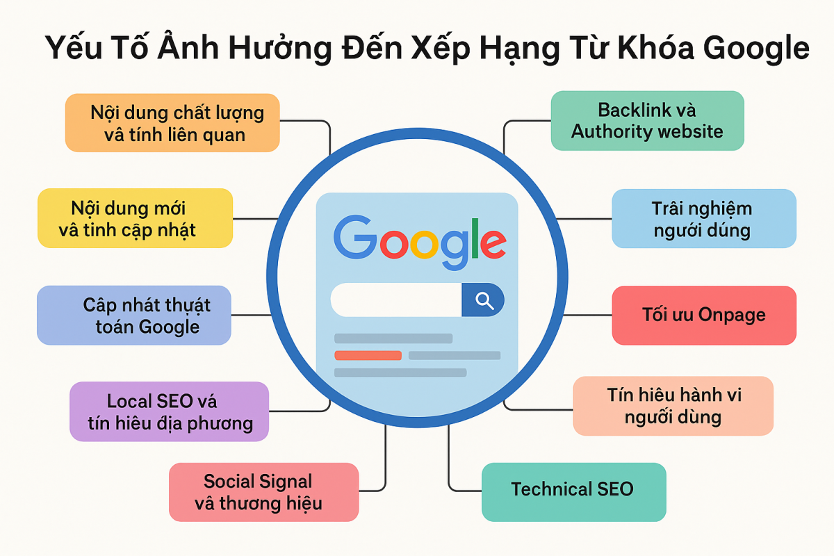 Yếu tố ảnh hưởng đến xếp hạng từ khóa Google